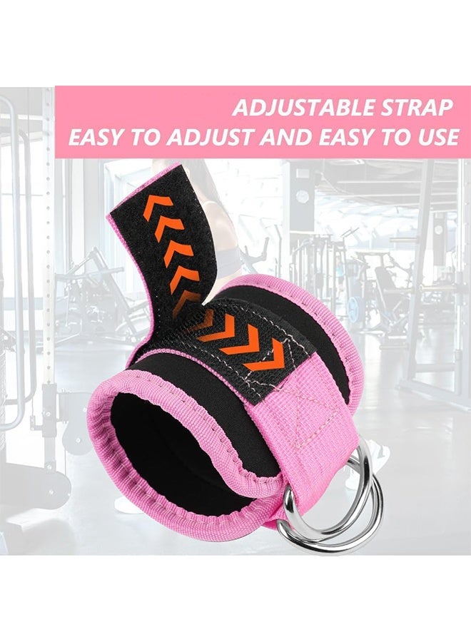 Ankle Straps for Cable Machine, Gym Cuffs with Double Stainless Steel D-Ring, Gym Ankle Cuff with Adjustable Neoprene, Muscle Shaping for Men and Women - Image 4